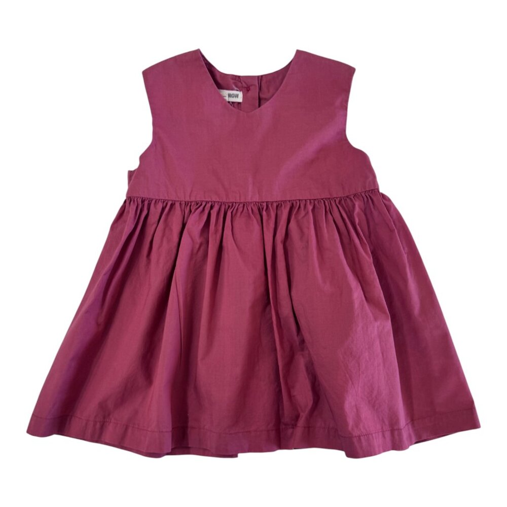 AS WE GROW - SLEEVELESS BUTTONED DOWN DRESS  - 100% COTTON - DARK PINK